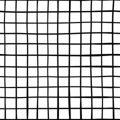 Checkered background. Black and white vector pattern with crossed dry brush lines.  - 573662155
