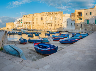 Monopoli - The harbor of old town in the morning light.