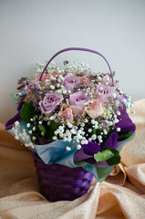 Bouquet in a basket