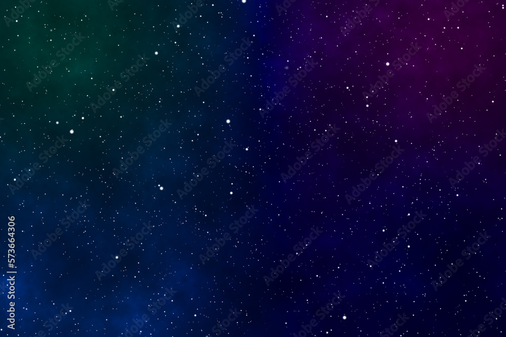 Wall mural starry night image background with the purple and blue galaxy and green nebula in the cosmic space.