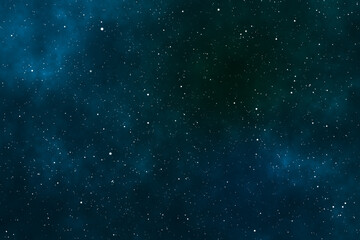 Starry night image with the blue galaxy in the cosmic space. - obrazy, fototapety, plakaty