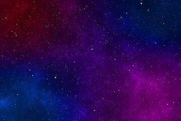 Fototapeta na wymiar Starry night image with the red and purple galaxy in the cosmic space.