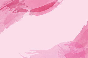 Pink watercolor hand-drawn background with space for your text. Vector illustration.