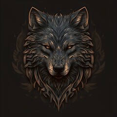 Wolf. Abstract wolf head illustration. Generative AI - obrazy, fototapety, plakaty