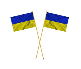 waving colorful flag of ukraine. Ukrainian flag with a grunge texture .close up waving flag of Ukraine. flag symbols of Ukraine. 