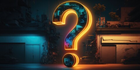 Question mark symbol, generative ai