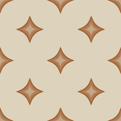 Simple light brown rhombuses on a beige background. Seamless pattern with geometric shapes for fashion fabrics. Vector.