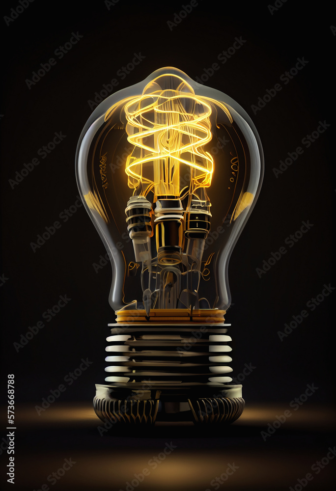 Canvas Prints One out unique idea light bulb. Generative AI. 5