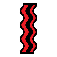 Bacon line icon isolated on white background. Black flat thin icon on modern outline style. Linear symbol and editable stroke. Simple and pixel perfect stroke vector illustration