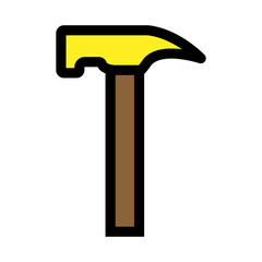 Construction hammer icon line isolated on white background. Black flat thin icon on modern outline style. Linear symbol and editable stroke. Simple and pixel perfect stroke vector illustration