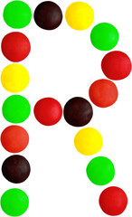 Close-up photo of colored circles isolated on white background