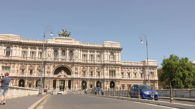 Corte suprema di cassazione. Italian Supreme Court, a beautiful building with an ancient exterior in the center of Rome.