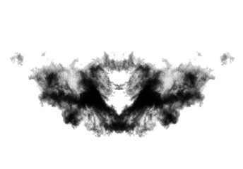 Rorschach test ink blot isolated over transparent background, thematic psychology png illustration - obrazy, fototapety, plakaty