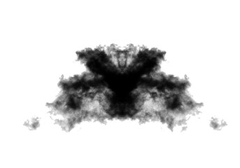 Rorschach test ink blot isolated over transparent background, thematic psychology png illustration