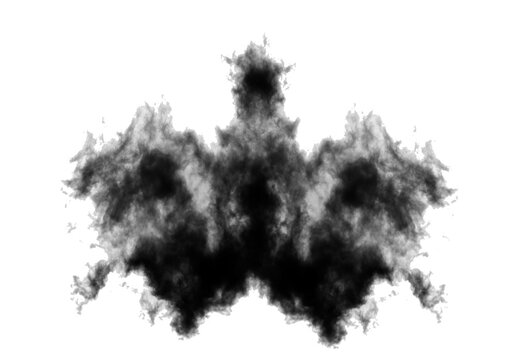 Rorschach test ink blot isolated over transparent background, thematic psychology png illustration