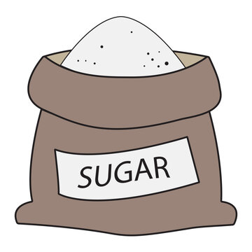 Sugar in the sack colored icon vector isolated