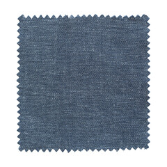 Blue fabric swatch samples isolated with clipping path