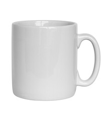 empty white cup isolated with clipping path for mockup