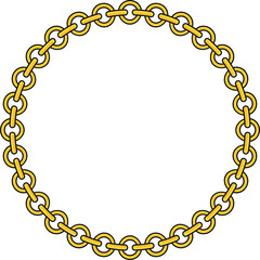 Round Chain frame. Circle chains border. Boho bracelet