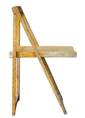Old wooden chair isolated with clipping path