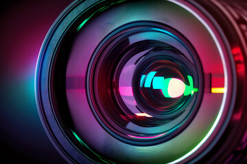 Photo camera lens. Stylized. Generative AI