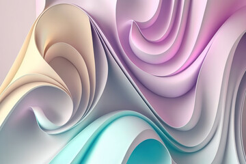 Fototapeta premium Wave background in pastel colors, Generative AI