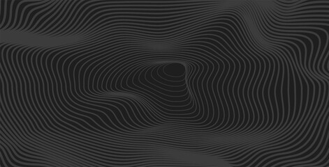 abstract black  wave line contour background yellow vector