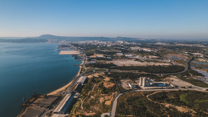 Fototapeta premium Aerial view of industrial area