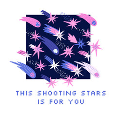 Obraz na płótnie Canvas shooting star. card for Valentine's Day. hand drawn vector card.