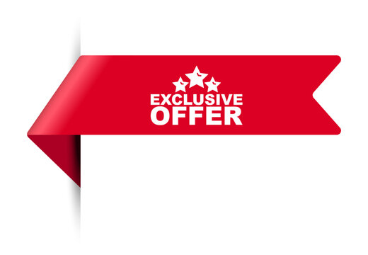 red vector illustration banner exclusive offer