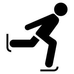 Logo winter sports. Icono patinaje sobre hielo. Silueta aislada de patinador en hielo