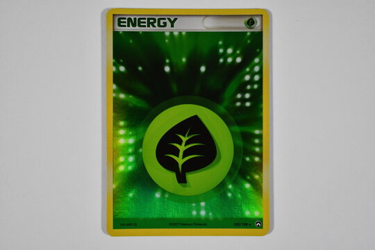 Pokemon trading card, Holographic Plant Energy.