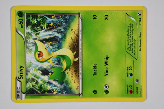 Pokemon trading card, Snivy, Basic.