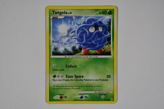 Pokemon trading card, Tangela, lv 9.