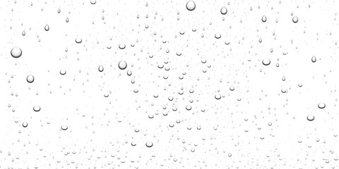 Drops of Water, Wet Rain Splash - Isolated Transparent Background - obrazy, fototapety, plakaty
