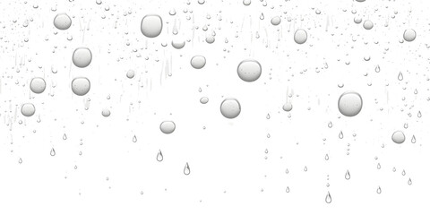 Drops of Water, Wet Rain Splash - Isolated Transparent Background