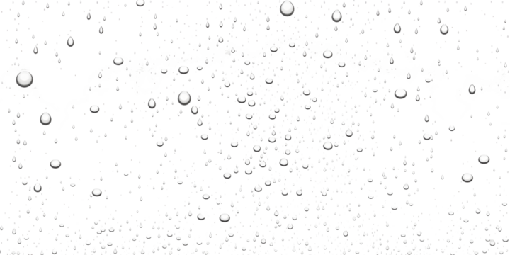 Drops of Water, Wet Rain Splash - Isolated Transparent Background