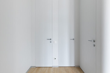 Empty gray room ready for people to move in