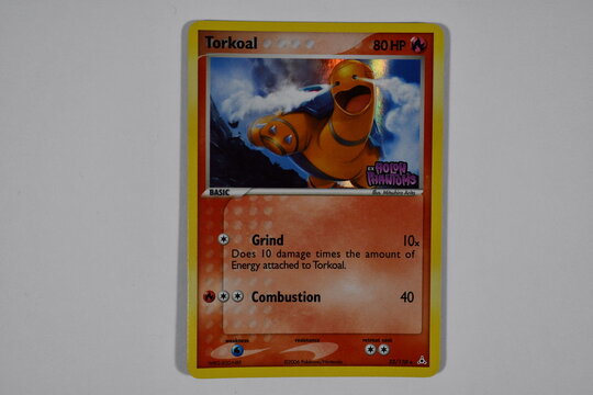 Pokemon trading card, Torkoal.