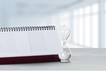 Empty blank office calendar or notebook on desk