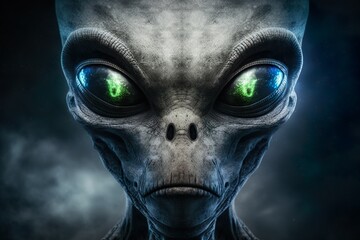 Obraz premium Extraterrestrial Being: A Portrait. Generative AI