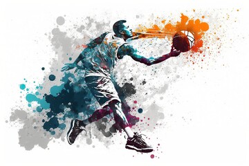 Fototapeta na wymiar Basketballplayer - graffitistyle art