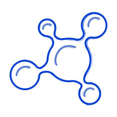 bio tech brush on white background, vector illustration.