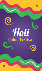 Colored vertical poster of Holi festival Vector