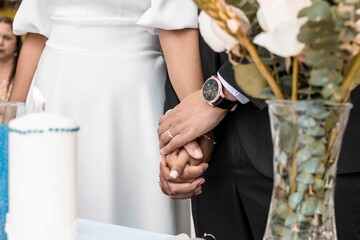 bride and groom at wedding reception
