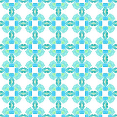 Mosaic seamless pattern. Green attractive boho