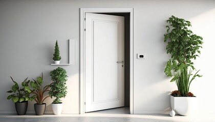 Fototapeta na wymiar interior, modern door with simple white designed