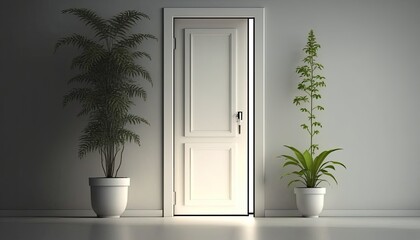 interior, modern door with simple white designed