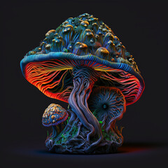 Fantastic psychedelic mushrooms with varied crafting elements.