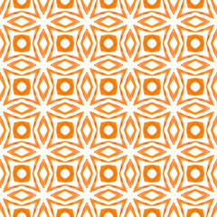Watercolor ikat repeating tile border. Orange